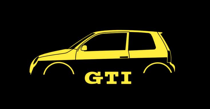 T-Shirt mit Silhouette eines VW Lupo GTI