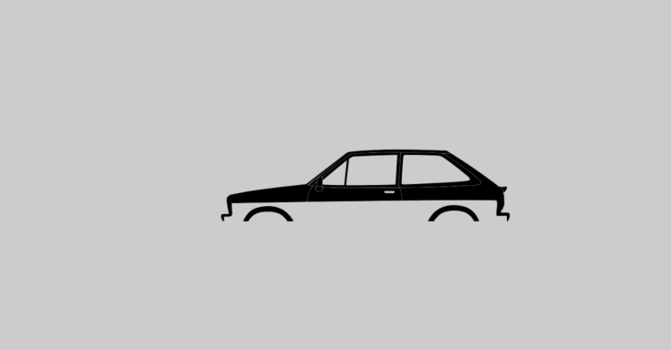 T-Shirt mit Silhouette eines Ford Fiesta MK1 XR2