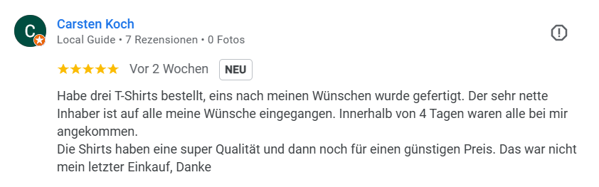 Bewertung Holzbike Auszug aus unseren Google Bewertungen