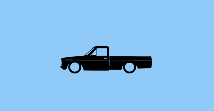 Aufkleber mit Silhouette eines Datsun 521 Pickup
