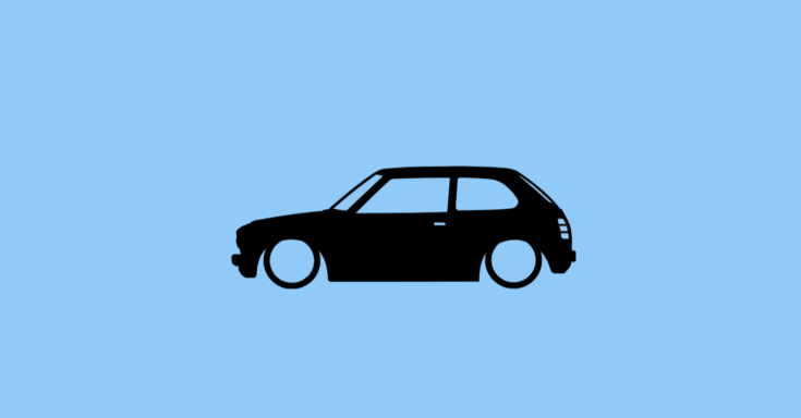 Aufkleber mit Silhouette eines Honda Civic 1. Gen Hatch