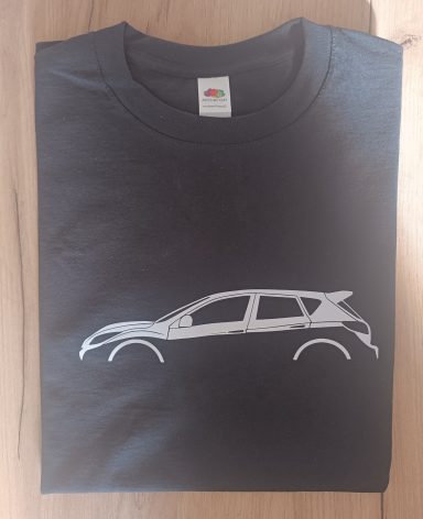 schwarzes T-Shirt mit Mazda 3 MPS Silhouette