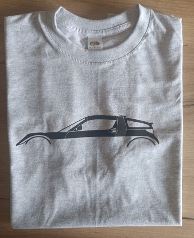 graues T-Shirt mit Silhouette eines Smart Roadster