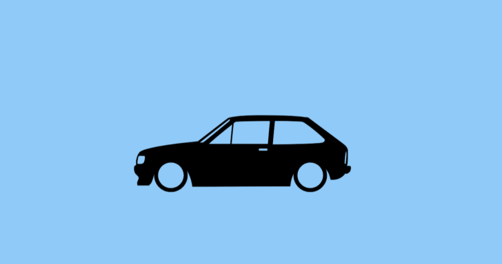 Aufkleber mit Silhouette eines Ford Fiesta MK2