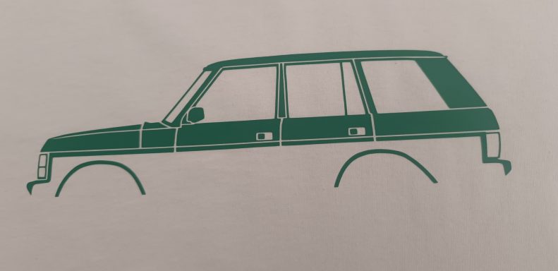weißes T-Shirt mit Range Rover Classic