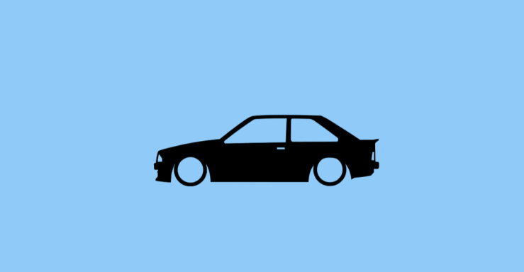 Aufkleber mit Silhouette eines Ford Escort MK3 RS Turbo