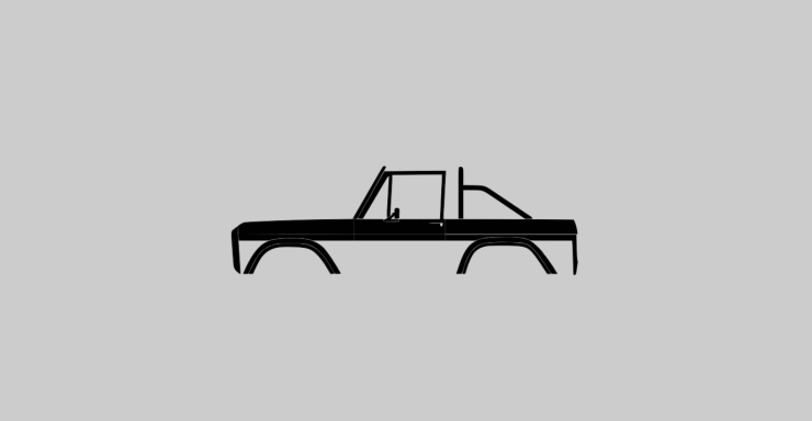 T-Shirt mit Silhouette eines Ford Bronco 1. Generation