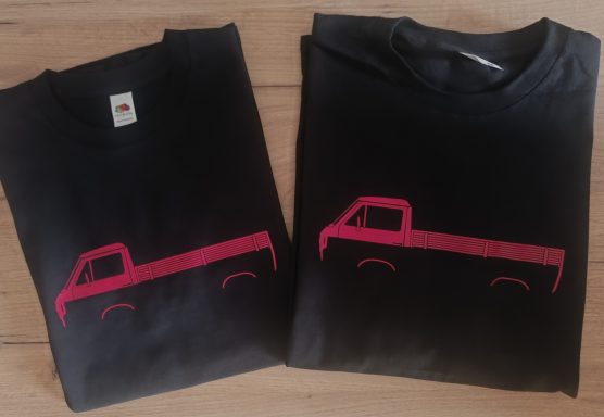 schwarzes Shirt mit VW T3 Pritsche Single Cab