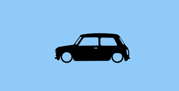 Aufkleber Mini Classic Aufkleber mit Silhouette eines Mini Classic