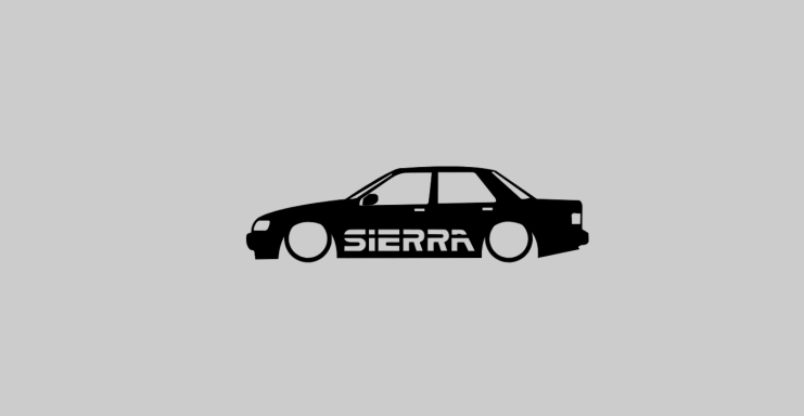 T-Shirt mit Silhouette eines Ford Sierra Sappire Cosworth
