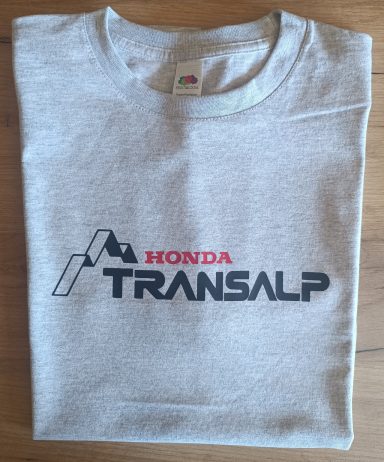 graues T-Shirt mit Honda Transalp 600 Logo