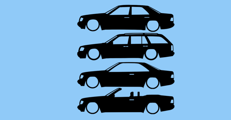 Aufkleber mit Mercedes W124 Aufkleber mit Mercedes W124, komplette Baureihe machbar