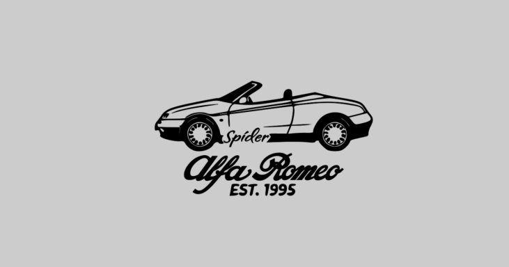 T-Shirt mit Silhouette des Alfa Romeo Spider