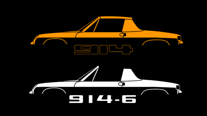 T-Shirt mit Silhouette des Porsche 914-6