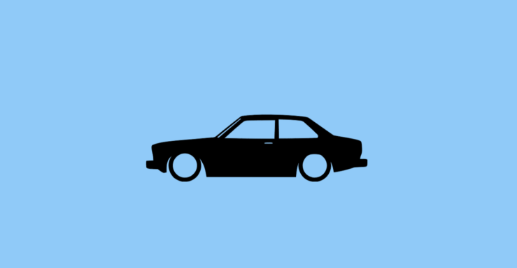 Aufkleber mit Silhouette eines Datsun B210 Sedan