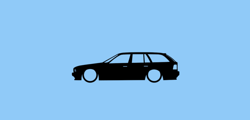 Aufkleber mit Silhouette eines BMW 5er E34 Touring