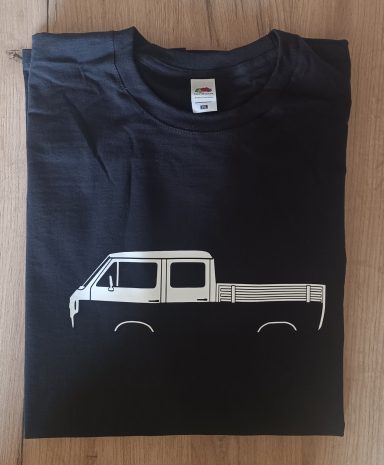schwarzes T-Shirt mit VW T3 DoKa