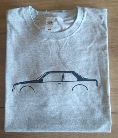 graues T-Shirt mit Opel Ascona C 2-Türer