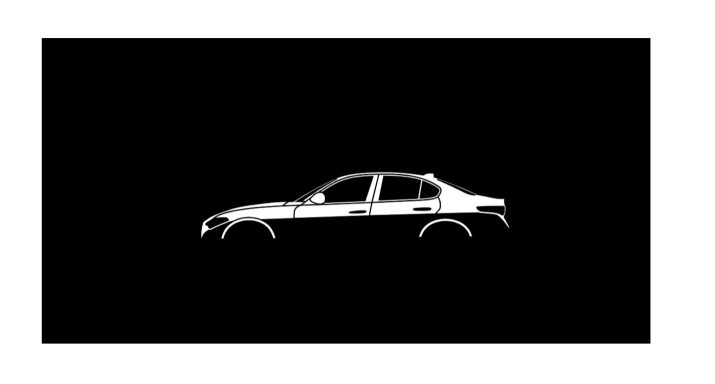 schwarzes T-Shirt mit Silhouette eines Alfa Romeo Giulia 2016-