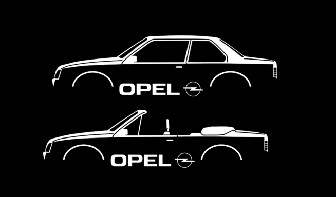T-Shirt Silhouette Opel Ascona C Serie