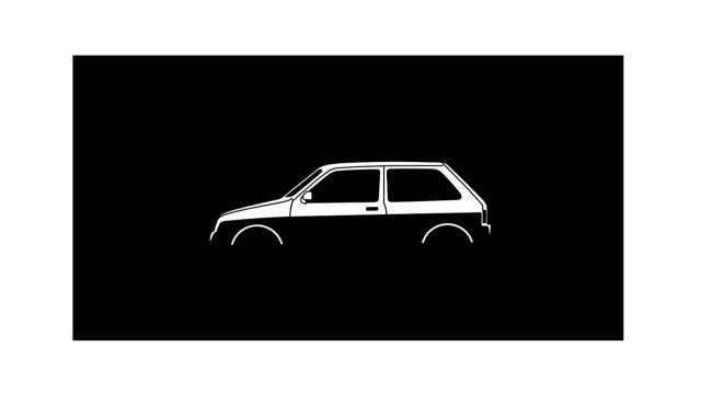 T-Shirt mit Silhouette eines Austin Metro
