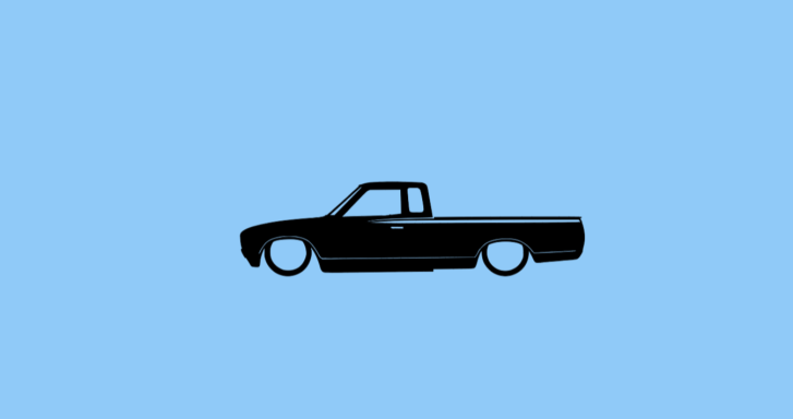 Aufkleber mit Silhouette eines Datsun 620 King Cab