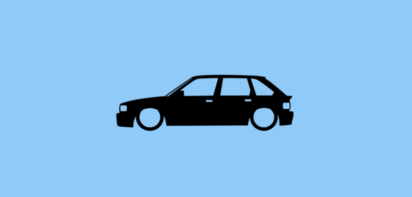 Aufkleber mit Silhouette eines MG Maestro Turbo
