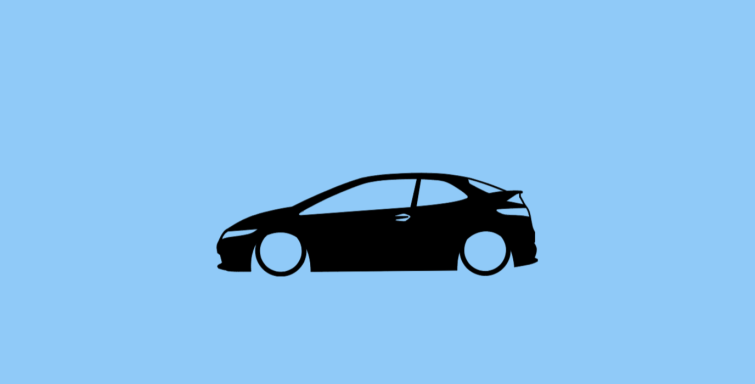 Aufkleber mit Silhouette eines Honda Civic Typ-R FN2