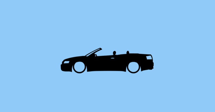Aufkleber mit Silhouette eines Audi A4 B6 Cabrio