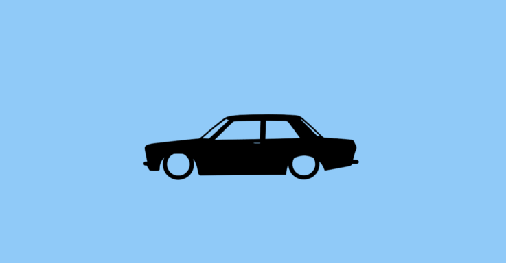 Aufkleber mit Silhouette eines Datsun 510 Sedan 2-Door