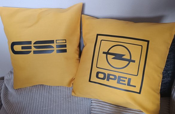 Kissenbezug 40x40cm in schwarz gelb für Opel GSI Fans 
