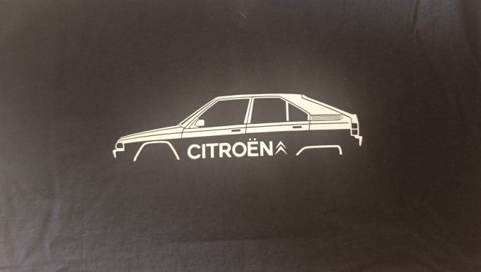 schwarzes T-Shirt mit Citroen BX Silhouette
