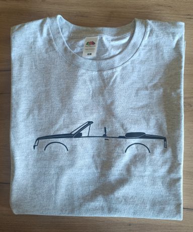 graues T-Shirt mit Opel Ascona C Cabrio