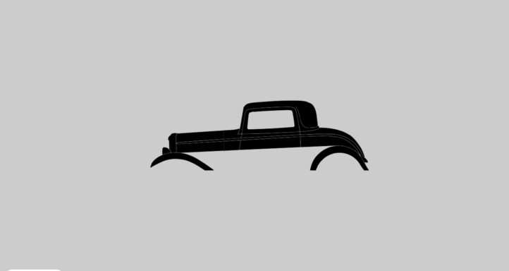 T-Shirt mit Silhouette eines 1932 Ford 3-Window Coupe