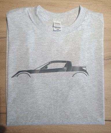 graues T-Shirt mit Silhouette eines Smart Roadster