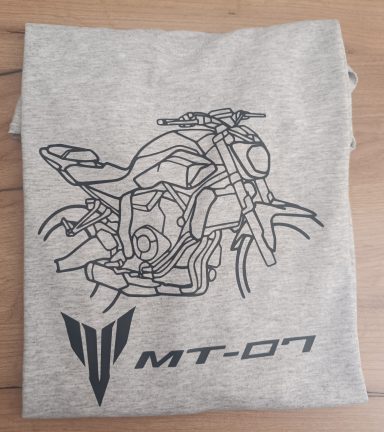 graues T-Shirt mit der Silhouette einer Yamaha MT-07