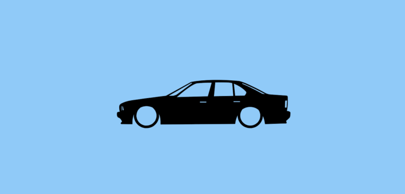 Aufkleber mit Silhouette eines BMW 5er E34