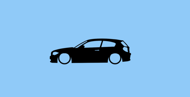 Aufkleber mit Silhouette eines BMW 1er E81