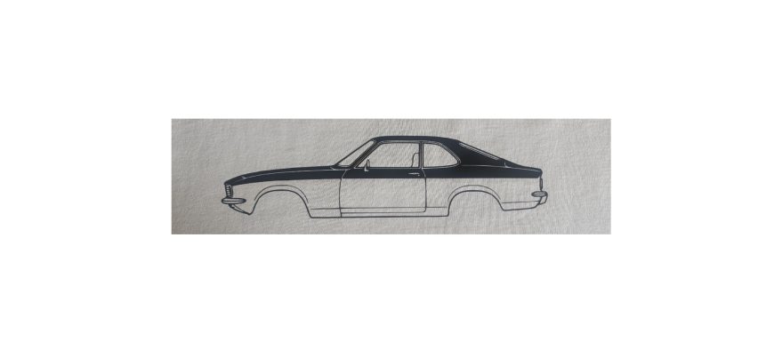 Manta A graues T-Shirt mit der Silhouette eines Opel Manta A