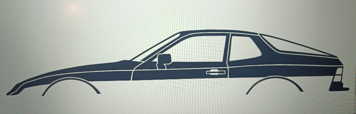 T-Shirt mit Silhouette eines Porsche 924