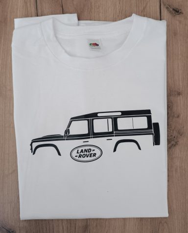 weißes T-Shirt mit Landy 110