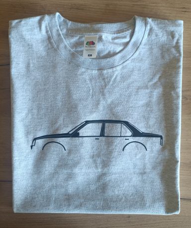 graues T-Shirt mit Opel Ascona C 4-Türer