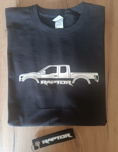 schwarzes T-Shirt Ford F-150 mit Schlüsselanhänger Raptor