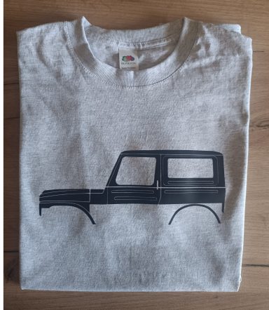 graues T-Shirt mit der Silhouette eines Suzuki LJ80