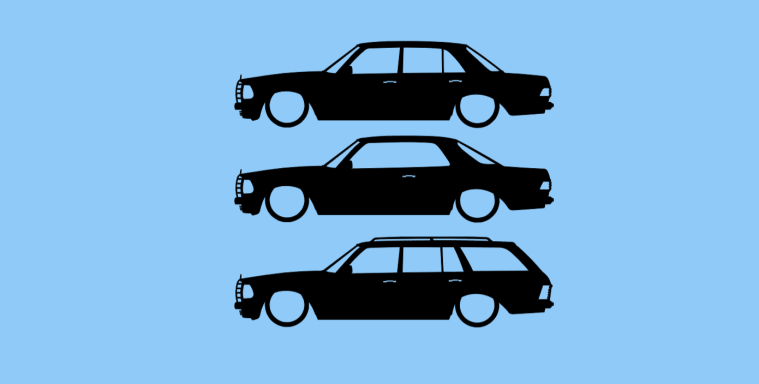 Aufkleber Mercedes W123 Aufkleber mit Mercedes W123, komplette Baureihe machbar
