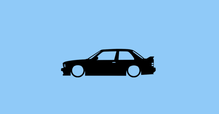 Aufkleber mit Silhouette eines BMW E30 M3
