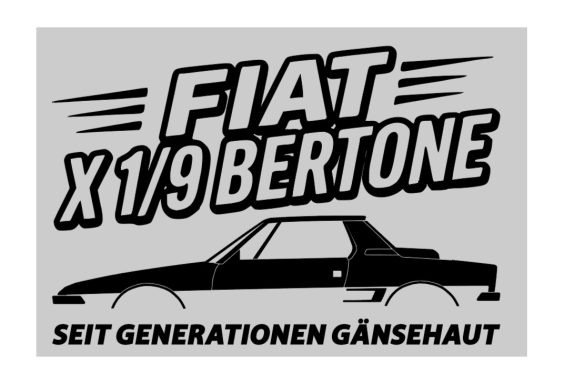 graues T-Shirt mit Fiat X1/9 Bertone