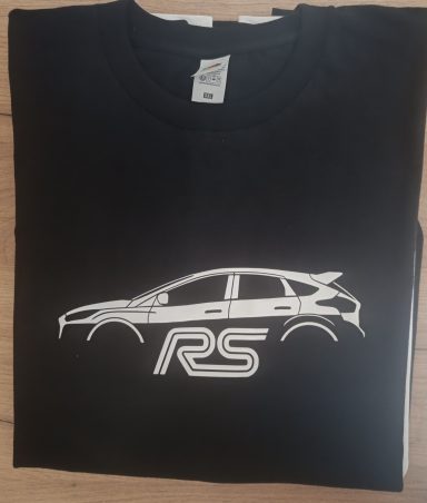 schwarzes T-Shirt mit Ford Focus RS Silhouette
