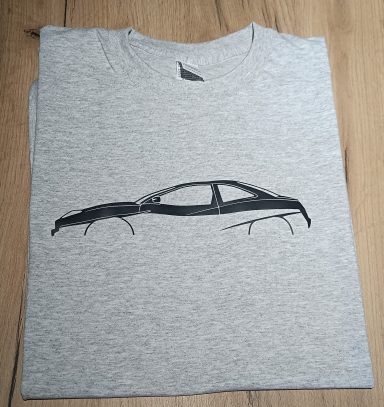 graues T-Shirt mit Silhouette eines Fiat Coupe 20V
