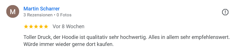 Bewertung Holzbike Auszug aus unseren Google Bewertungen